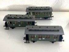 3er Pack Personenwagen Spur 0 Pola oder Raimo grün DB Federpuffer