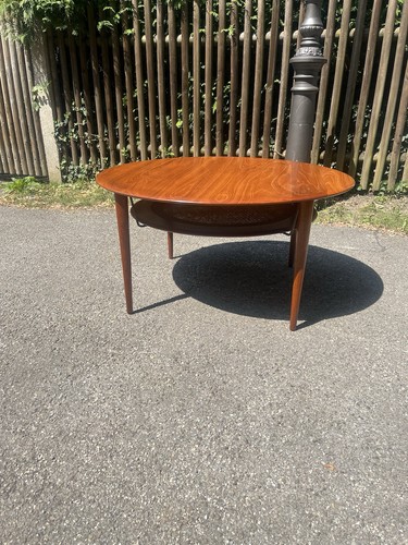 Runder teak couchtisch - teak-couchtisch,, hvidt