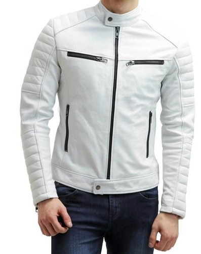 Herren lederjacke biker style - biker,