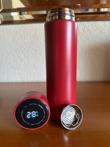 Led thermosflasche rot - thermosflasche, ml