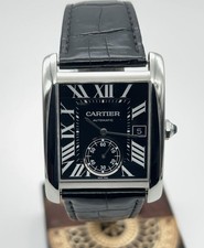 Cartier Tank MC Automatik Herrenuhr, Schwarzes Ziffernblatt