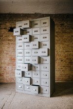 Werkzeugschrank Apothekerschrank Schubladenschrank Vintage alt Metall Laden