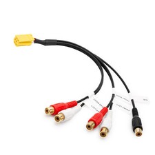 Line Out Adapter Kabel Auto Radio 5 Cinch Subwoofer Mini ISO passend für Audi