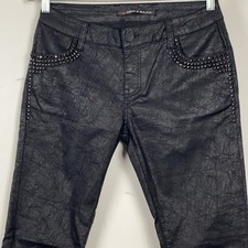 Damen Cipo&BAXX Slim-fit-Jeans Hose W30 L32 Schwarz Stresssteine Marmoriert #AC