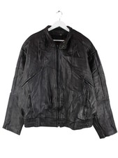 Vintage Biker Leder Jacke Schwarz L Herren