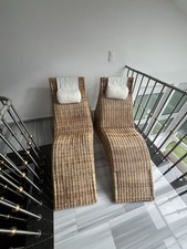2x IKEA Rattan Liege mit Kissen – Naturfarben – Gebraucht, guter Zustand