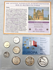 MALTA: KMS Kursmünzensatz (1998/2004): 1 Cent- 1 Lira, 7 Münzen, St, COA, K14