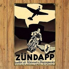 Blechschild Zündapp Motorrad Flugzeug Motor Nostalgie Metallschild TEL3923