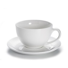 MAXWELL & WILLIAMS Jumbotasse mit Untere WHITE BASICS 450 ml weiß 2 Stück im Set