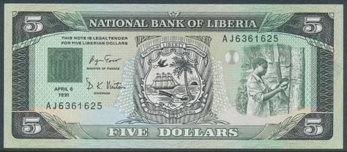 Liberia 5 dollars - [02],