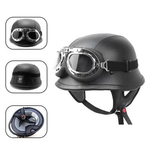 Mit brille retro motorradhelm - mit,