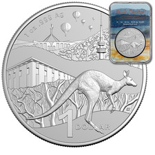 Silbermünze Känguru Bush