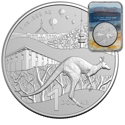 Silbermünze känguru bush - känguru,