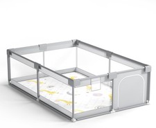 Baby Laufstall grau 120x180cm