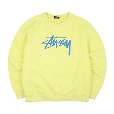 Stüssy Pullover Middle Logo Gelb Blau Locker Skate Y2K Premium Stussy Pulli