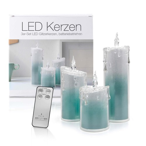 Led acryl glitzer kerze - led,