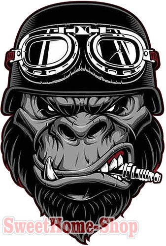Biker gorilla aufkleber - aufkleber, bike