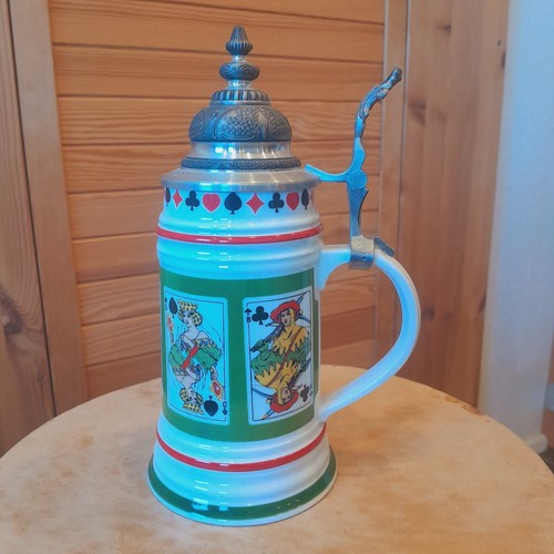 Bierseidel bierkrug zinndeckel - bierkrug,