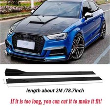 78.7" Seitenschweller Schweller Sideskirts Schwarz Glanz für AUDI A3 A4 A5 B8 S4