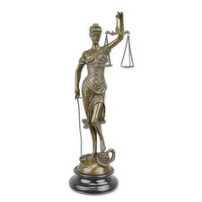 Bronzefigur Justitia mit Waage