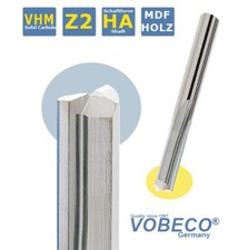 VHM Schaftfräser Z=2 gerade NUT für Holz, MDF 3 - 8mm lange Version NEU  VOBECO