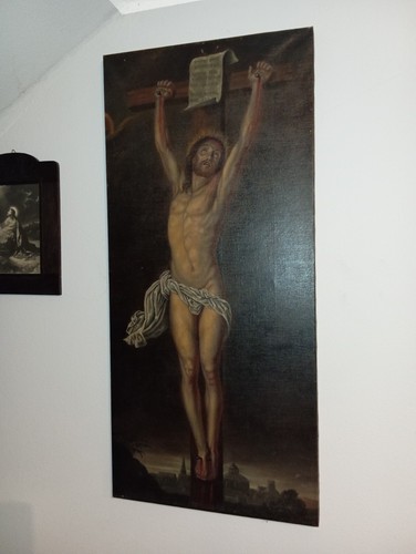 Jesus gekreuzt öl - gekreuzt, antik