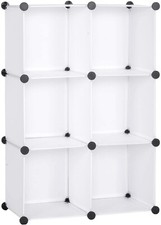 Steckregal Garderobenschrank DIY Steckregal Lagerregal ohne Türen 0056ws Weiß