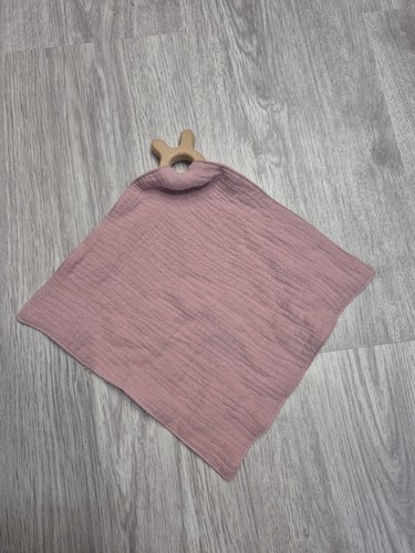 Kuscheltuch mit holzhasen - mit, lila