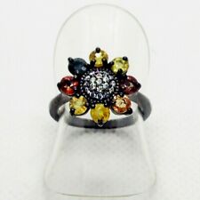 Songea Saphir CZ Ring 925 Sterlingsilber Black Rhodium 16,2mm 51