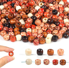 300 Holzperlen mit großem Loch - Bunte DIY Perlen für Armbänder & Halsketten