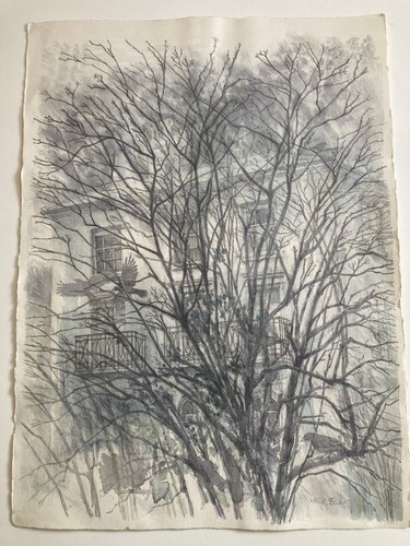 Vintage aquarell gemälde baum - aquarell,