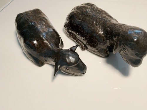 Tonfiguren schwarze schafe - schwarze,