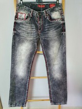 Black Rock Dicke Naht Herren Jeans Grau W29 - W38 Länge33