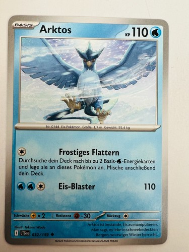 Pokemon karte arktos 032 - karte,