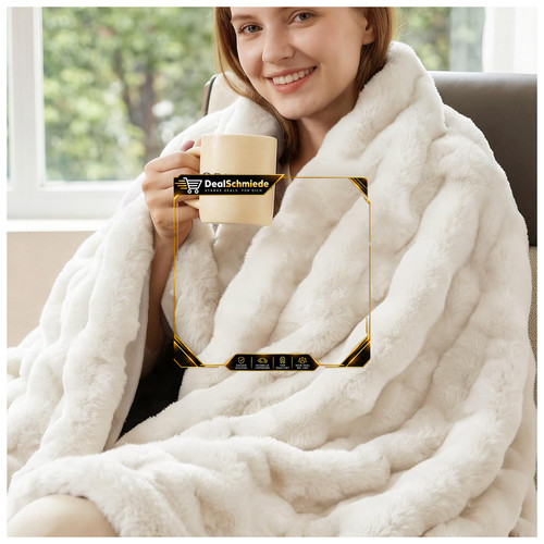 Flauschige decke beige - flauschige,