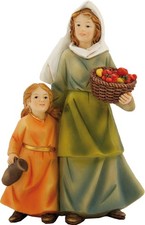 Krippenfiguren Mutter mit Kind 9 cm Polyresin Deko Weihnachtsfigur