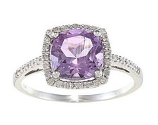 10k Weiss Gold Kissen Amethyst