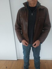 STRELLSON LEDERJACKE, GR 56/XXL, BIKERSTYLE, RINDSLEDER