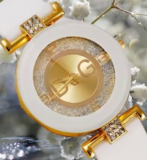 Damen Armbanduhr💫Damen Quarz Uhr Weiß Gold Strass Damen Schmuck Quarzuhr 