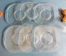 6 Glasteller Joe Colombo Italora Arno eckiges Glasgeschirr