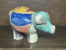Raku Keramik Schwein Figur