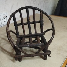 Rattansofa für Puppen  Puppensofa  dunkel