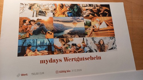 Mydays wertgutschein 150 - mydays,