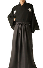 Japanischer Herren Kimono Ryoma Sakamoto Samurai Bushi Kostüm Jacke Hose Hakama