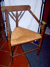 alter worpsweder dreibein stuhl mit geflecht,vintage