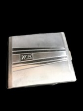 Zigarettenetui Alpacca Messing antik graviert Monogramm W.E sehr guter Zustand