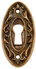 Schlüsselschild Antik Stil Möbel Beschlag Schlüsselblende Metall Patina