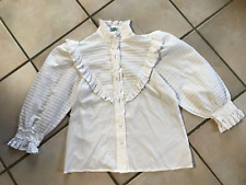 Damen-Trachten-Bluse Puffärmel Rüschen Gr.36 RETRO/VINTAGE-70er Jahre PERRY SUPI