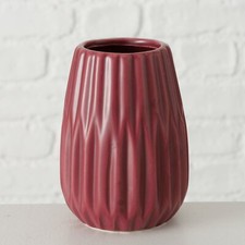 Vase Blumenvase Deko Keramik matt lackiert dunkelrot modern