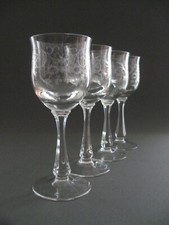 Vier alte / antike sehr beliebte, original Theresienthal Weingläser um 1960 